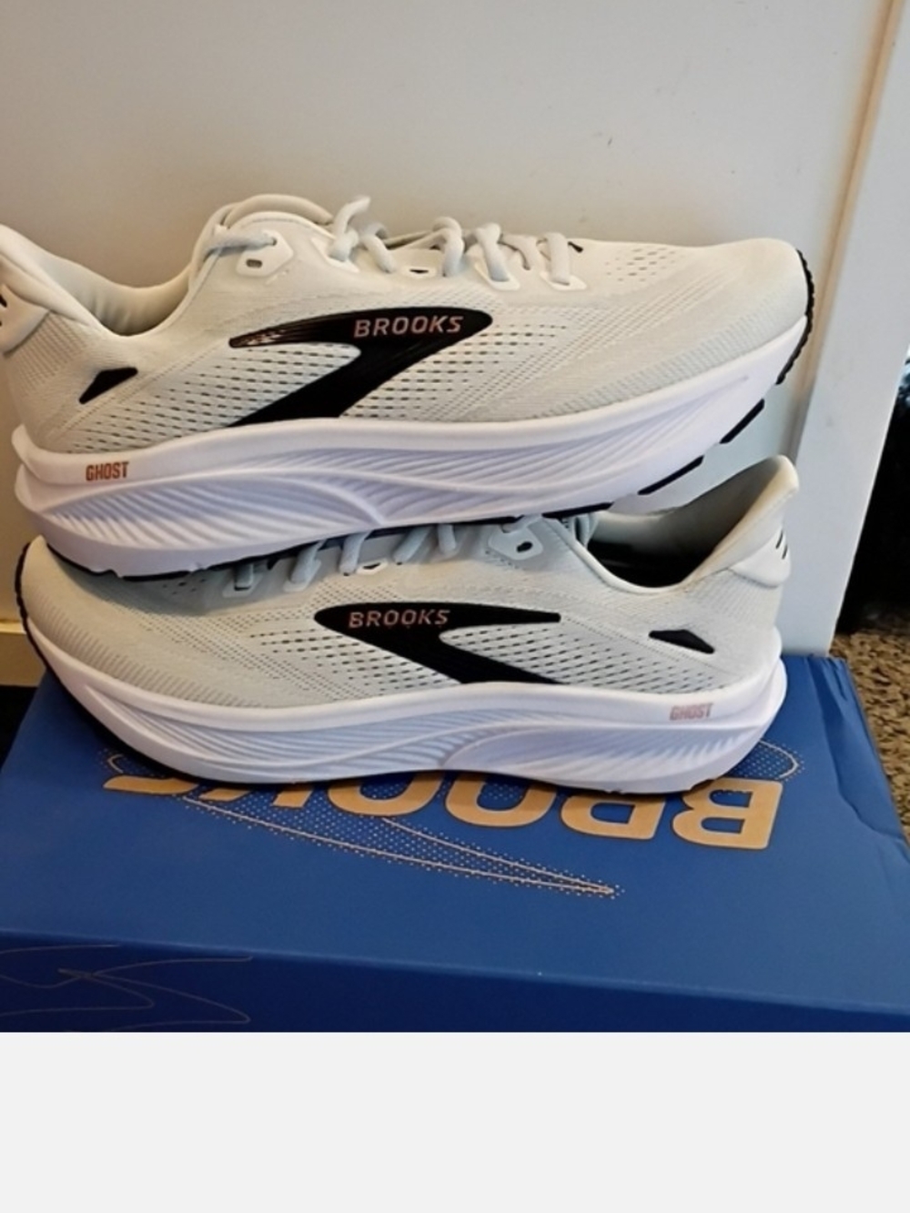 Brooks Ghost Men’s Running Shoes - White with Black Accents